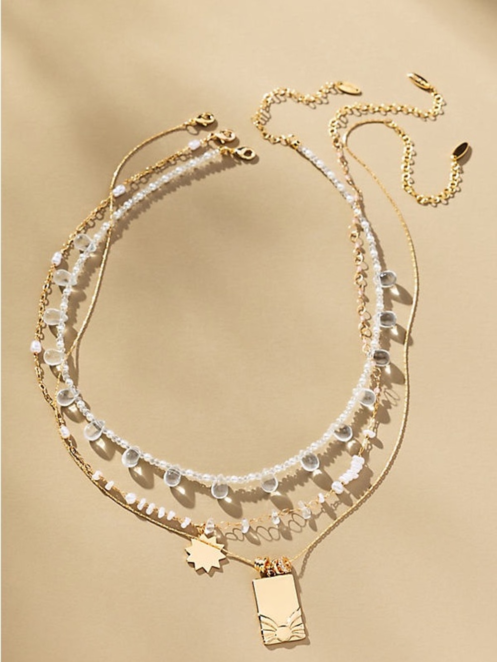 NWT Anthropologie Shades of Sea Layered Necklaces: Delicate Charm Edition